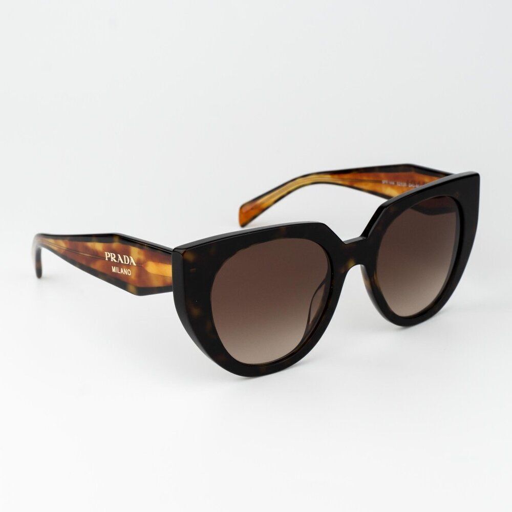 Prada Women Sunglasses Havana Brown Gradient Cat Eye PR14WS 2AU6S1 BRAND NEW - Picture 3 of 11